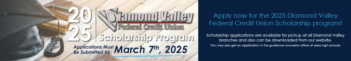 We're accepting applications for the 2025 Diamond Valley Scholarship! Applications must be submitted by March 7th, 2025.