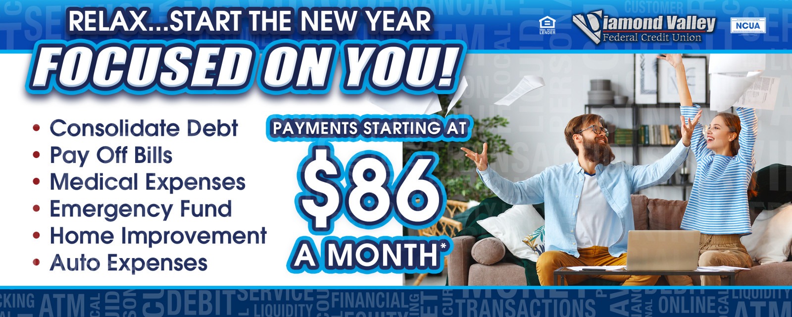 Payments on Personal Loans start as low as $86 per month!