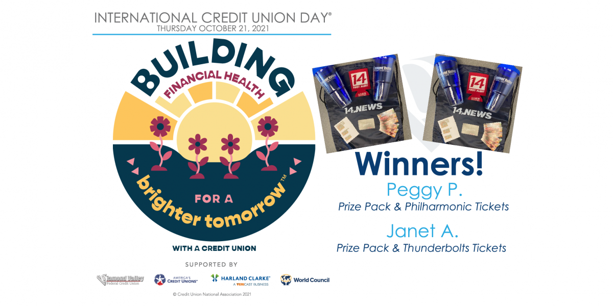 Congratulations to our International Credit Union Day prize pack winners!