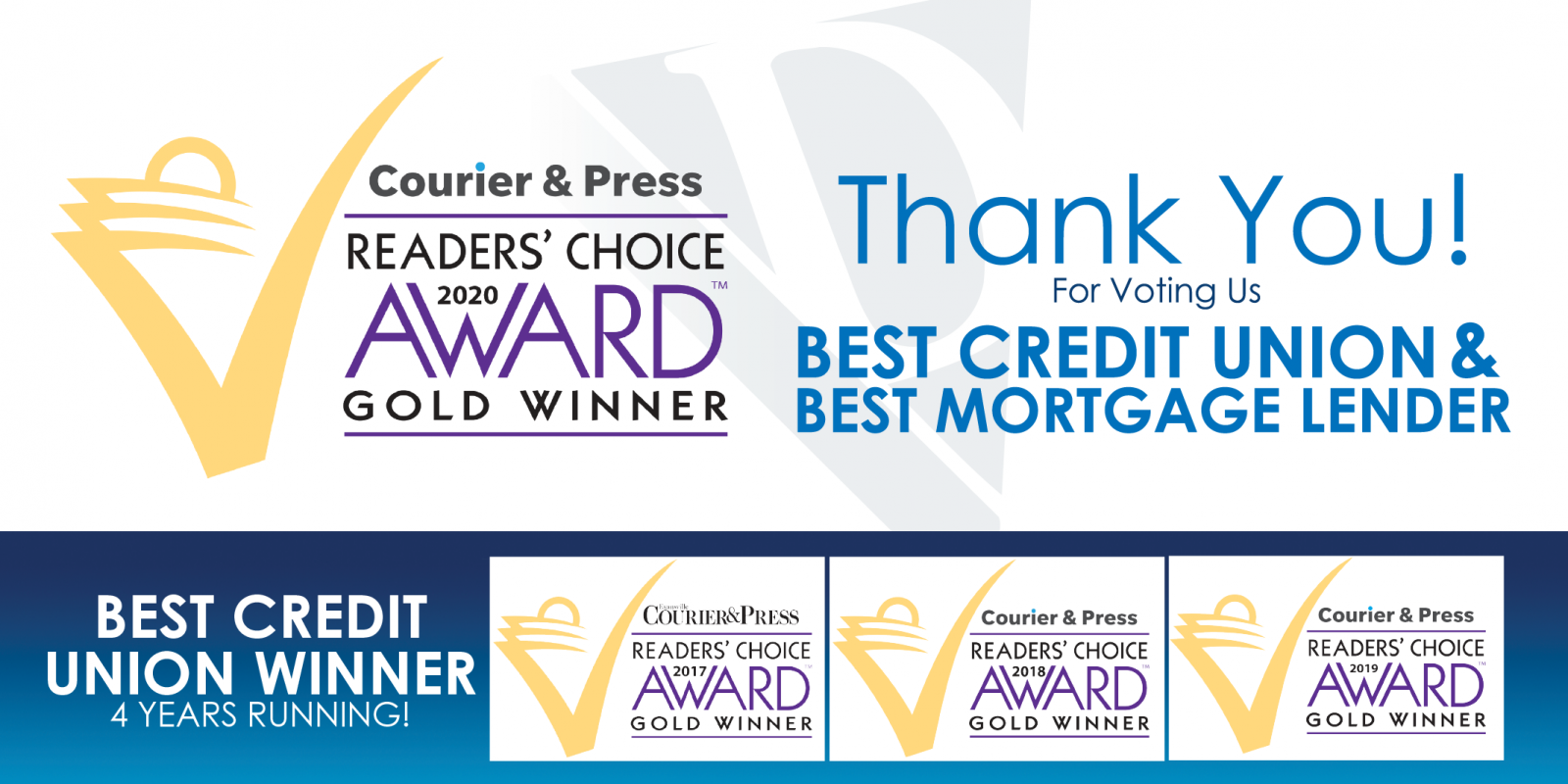 Diamond Valley Voted Best Credit Union and Best Mortgage Lender in the Courier and Press 2020 Reader’s Choice Awards.