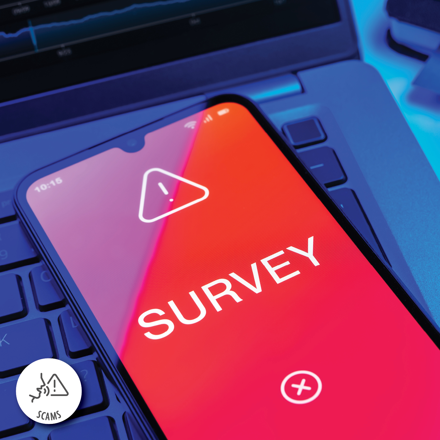 A cellphone on a keyboard